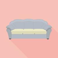 Classic sofa icon, flat style vector