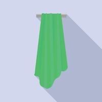 Green towel icon, flat style vector