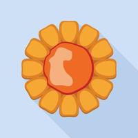 Jelly flower cookie icon, flat style vector