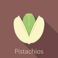 icono de pistachos, estilo plano vector