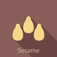 Sesame icon, flat style vector