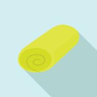 Rolled towel icon, flat style vector