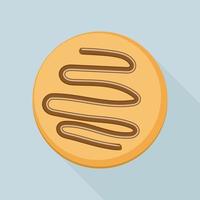 Sweet biscuit icon, flat style vector