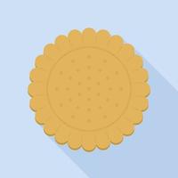 Round cracker icon, flat style vector