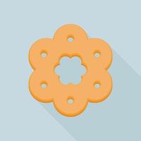 Flower biscuit icon, flat style vector