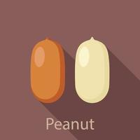 Peanut icon, flat style