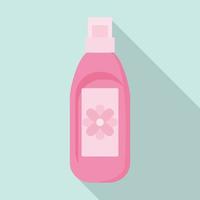 icono de lavandería de gel de botella rosa, estilo plano vector