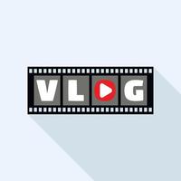 Cinema vlog logo, flat style