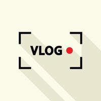 Digital vlog logo, flat style vector