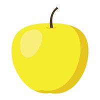 icono de manzana amarilla, estilo plano vector
