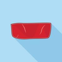 Red raw meat icon, flat style vector