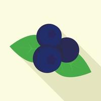 Fresh bilberry icon, flat style vector