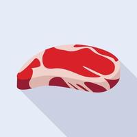 Raw steak icon, flat style vector