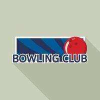 Bowling club logo, flat style vector