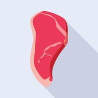 icono de carne cruda fresca, tipo plano vector