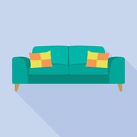 Soft sofa icon, flat style vector