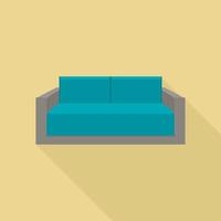 Small sofa icon, flat style vector