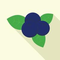 Bilberry icon, flat style vector