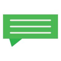 Green chat bubble icon, flat style vector