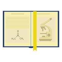 icono de libro de química abierto, estilo plano vector