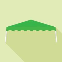 Green tent icon, flat style vector