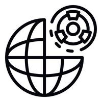 Global atomic risk icon, outline style vector