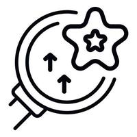 Magnifier star shop icon, outline style vector