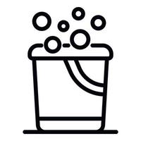 Washing bucket icon, outline style vector