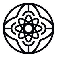 icono de átomo global, estilo de contorno vector