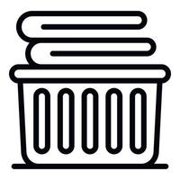 Clothes basket icon, outline style vector