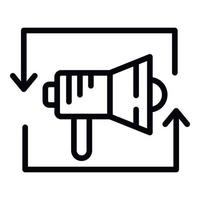 Brand megaphone icon, outline style vector