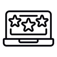 Laptop advertising icon, outline style vector