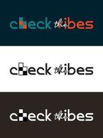 check the vibes typography minimalist logo design vector