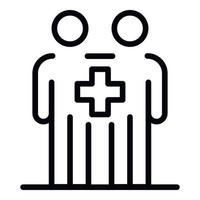 Medical couple insurance icon, outline style vector