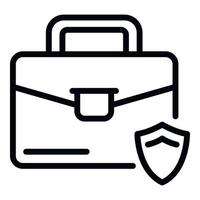 Work suitcase protection icon, outline style vector