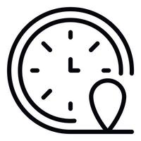 icono de tiempo de reloj de franquicia, estilo de contorno vector