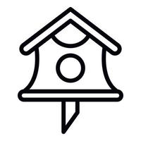 Design bird house icon, outline style vector