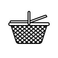 Basket icon for carrying holiday picnic foods vector