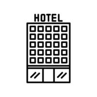 Hotel icon for building or architecture and travel accommodation vector