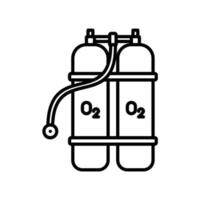 Oxygen tube icon for breathing when diving on ocean vector
