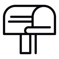 Old mailbox icon, outline style vector