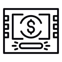 Atm money icon, outline style vector