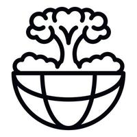 Global atomic explosion icon, outline style vector