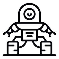 Fantasy robot icon, outline style vector