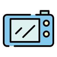 Video camera screen icon color outline vector