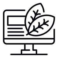 Computer smart farm icon, outline style vector