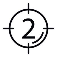 Video number target icon, outline style vector