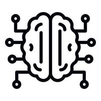Brain mental disease icon, outline style vector