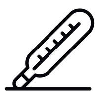 Medical thermometer icon, outline style vector