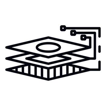 Layer robot technology icon, outline style vector